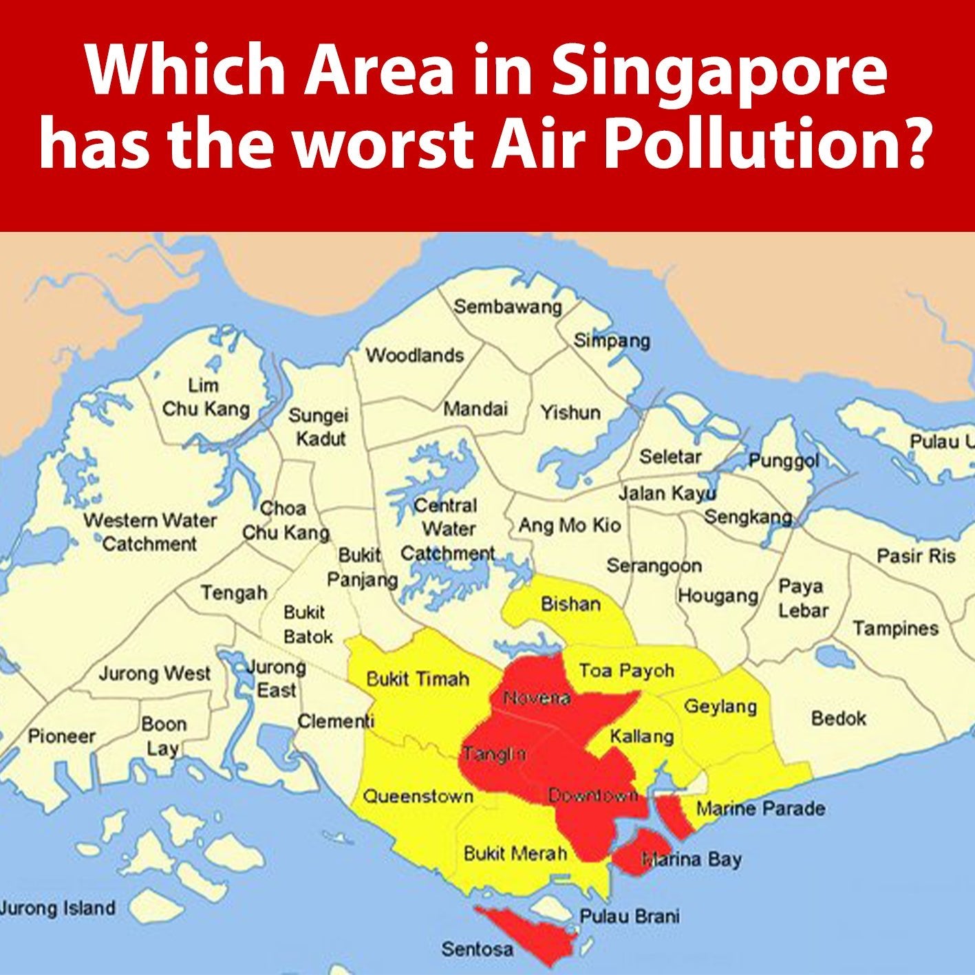 Which Area in Singapore has the most polluted air? Sterra