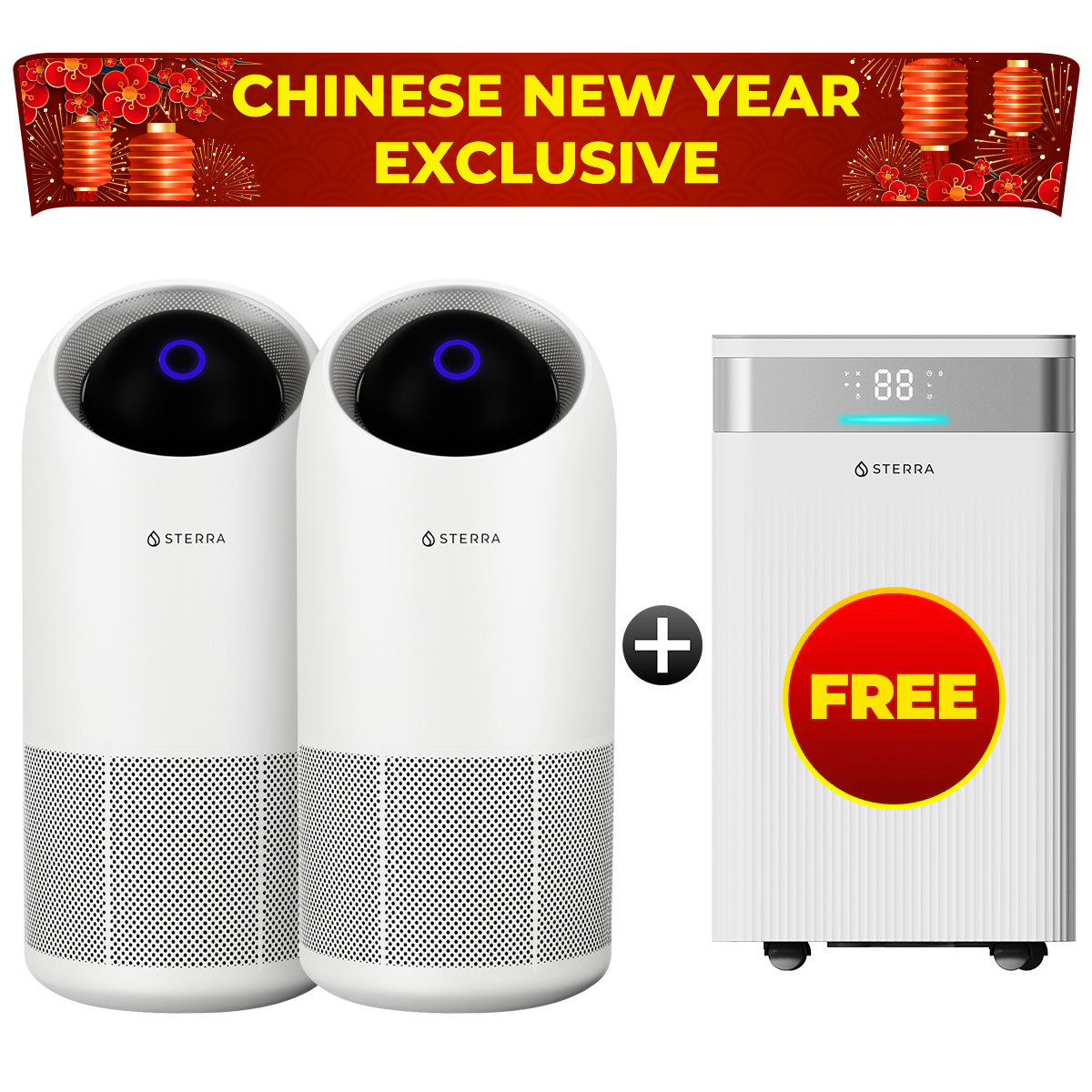 Chinese New Year Exclusive - Buy 2 Sterra Moon™ Air Purifiers Get 1 FREE Sterra Ray™ Dehumidifier