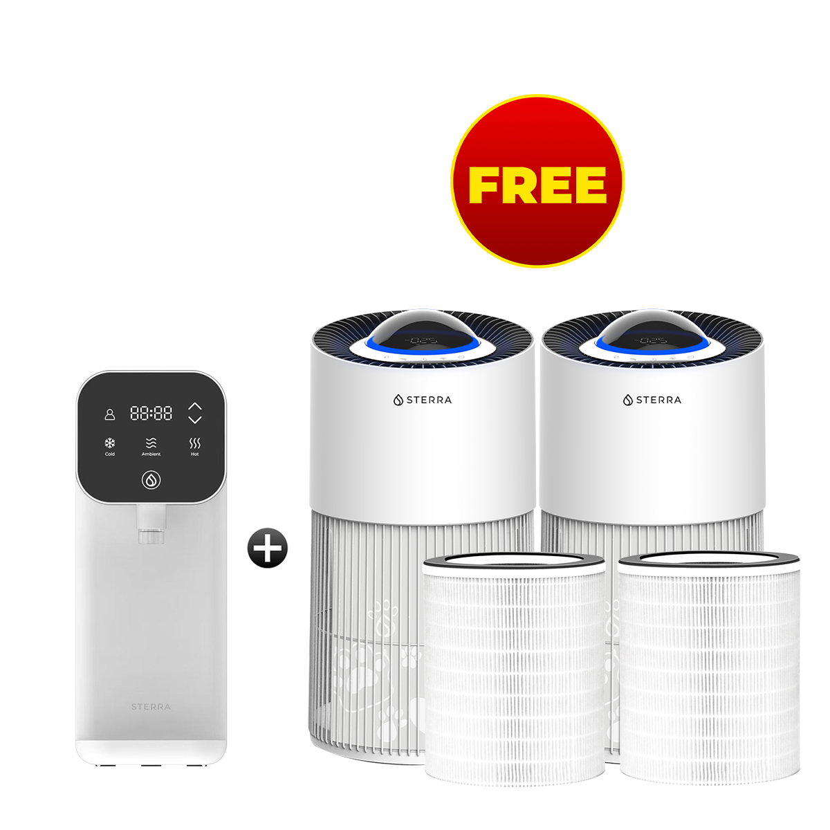 Buy Sterra 8™ Tankless Water Purifier, Get 2 FREE Air Purifiers + 2 FREE Formaldehyde Filters