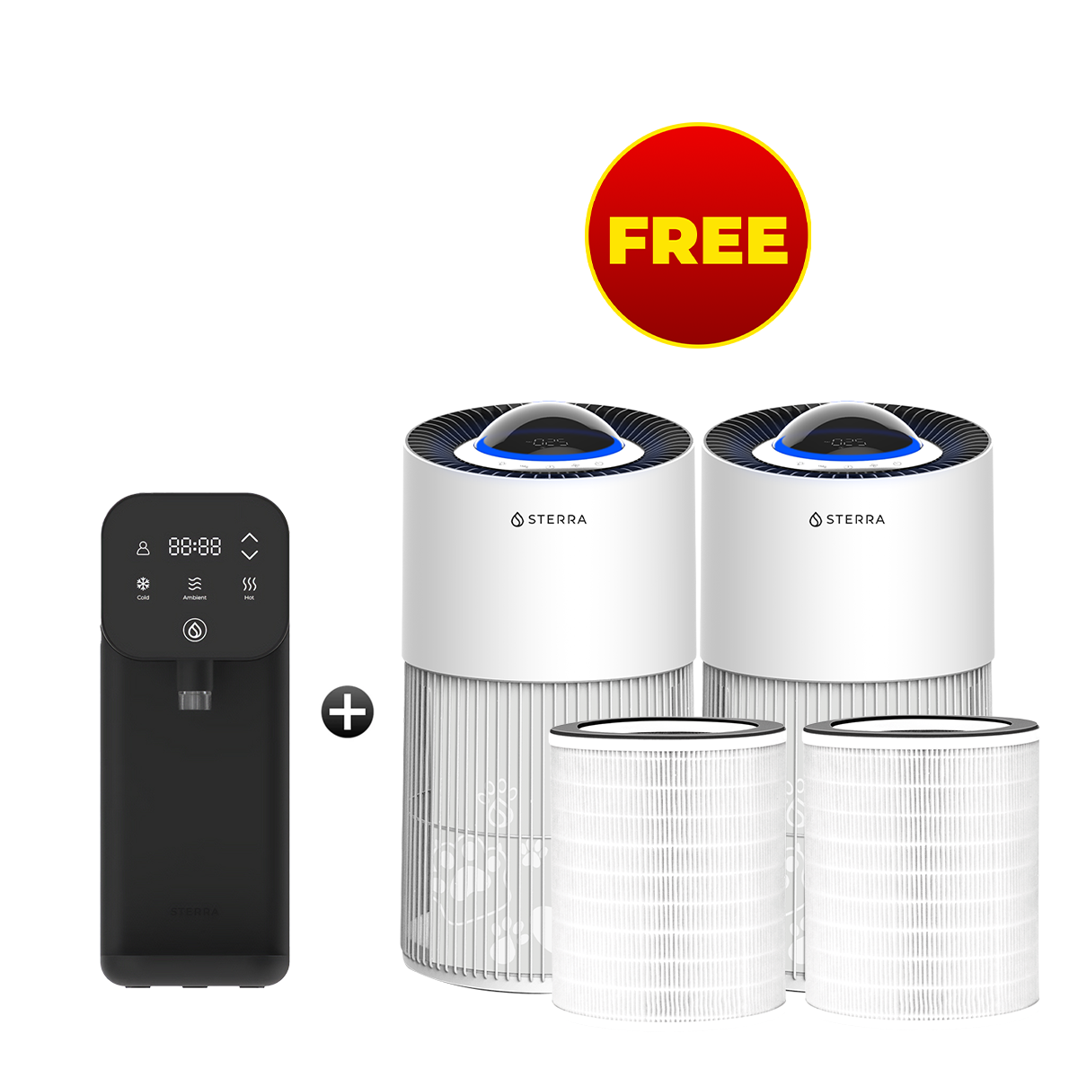 Buy Sterra 8™ Tankless Water Purifier, Get 2 FREE Air Purifiers + 2 FREE Formaldehyde Filters